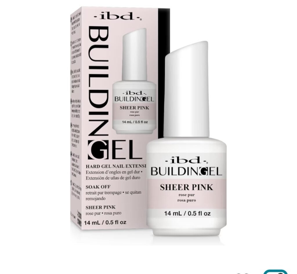 IBD Building Gel Sheer Pink for nail extension and hard gel manicure