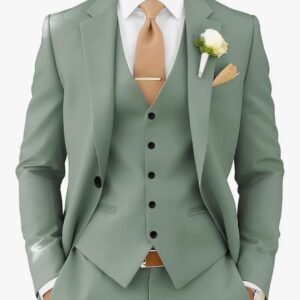 emeraidvln mens 3 piece suits slim fit wedding prom party business elegant suits one button blazer vest and pants tuxedo set