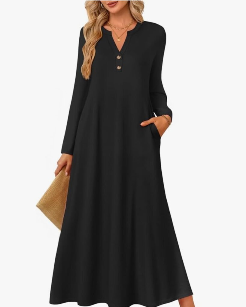 zesica fall long sleeve comfortable loose maxi dresses for women 2026 elegant classy winter wedding guest dress